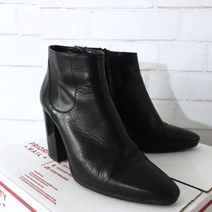 Zara Leather Pointy Booties - size 8